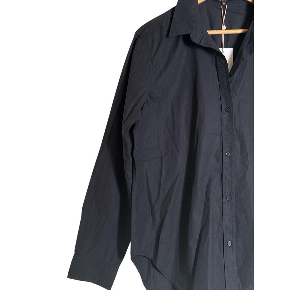Quince Black 100% Organic Cotton Poplin Button-Up Shirt Women’s Medium NWT - Picture 5 of 10